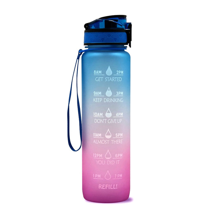 32 oz Motivational Water Bottle with Time Markers and Fruit Infuser