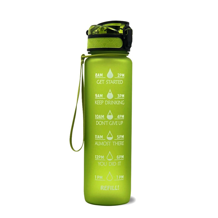 32 oz Motivational Water Bottle with Time Markers and Fruit Infuser