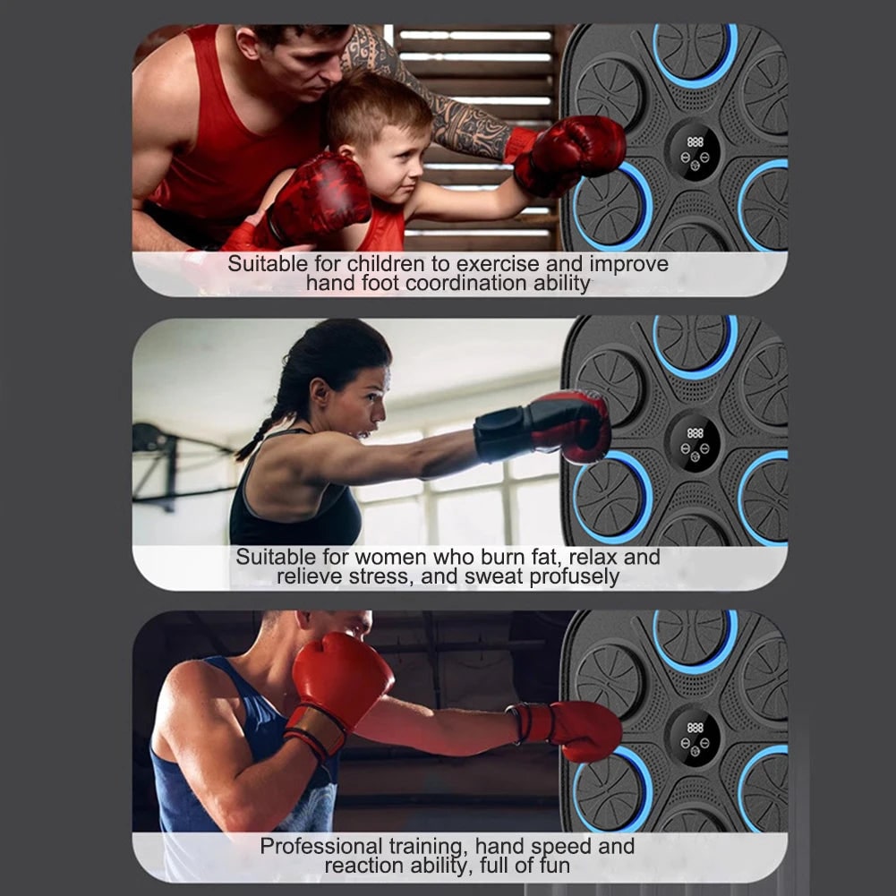 Wall-Mounted Music Boxing Machine with 6 LED Pads