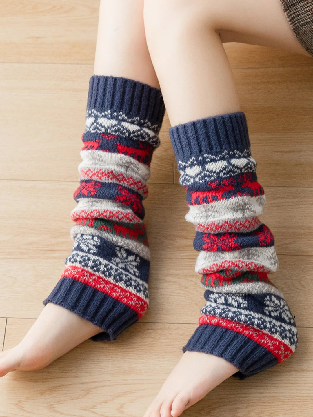 Snowflake Knit Leg Warmers – Soft, Breathable and Cozy