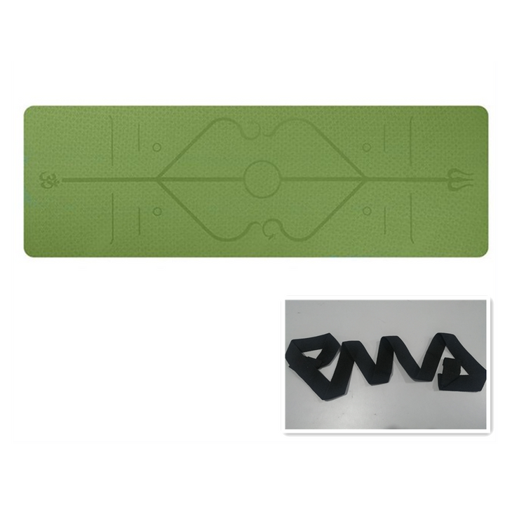 Non-Slip 6mm TPE Yoga Mat with Body Alignment Lines