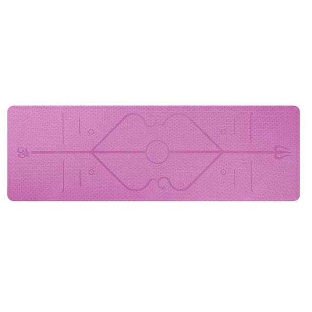 Non-Slip 6mm TPE Yoga Mat with Body Alignment Lines