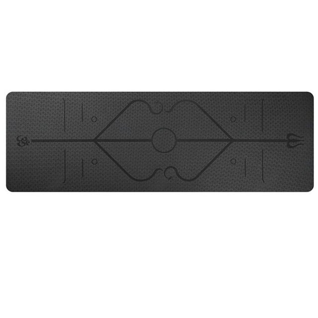 Non-Slip 6mm TPE Yoga Mat with Body Alignment Lines