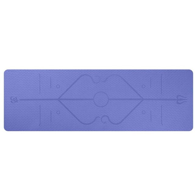 Non-Slip 6mm TPE Yoga Mat with Body Alignment Lines