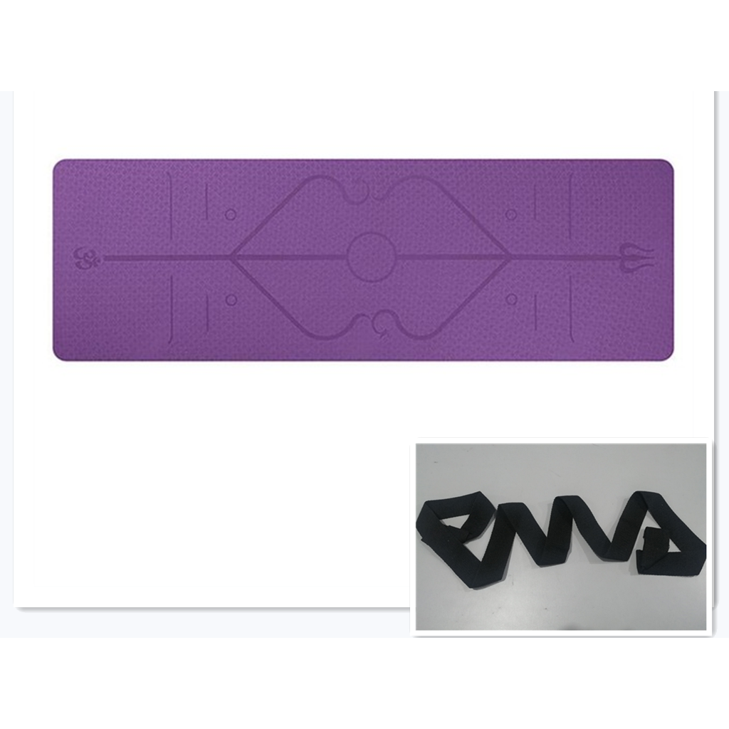 Non-Slip 6mm TPE Yoga Mat with Body Alignment Lines