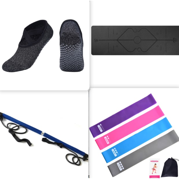 Non-Slip 6mm TPE Yoga Mat with Body Alignment Lines
