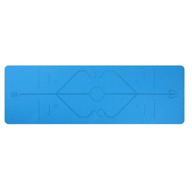 Non-Slip 6mm TPE Yoga Mat with Body Alignment Lines