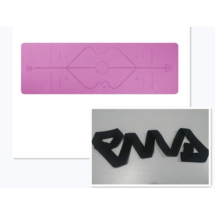 Non-Slip 6mm TPE Yoga Mat with Body Alignment Lines