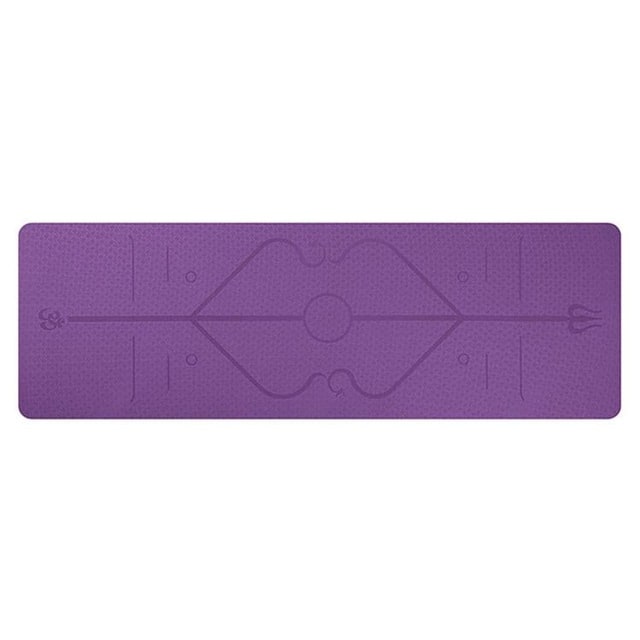 Non-Slip 6mm TPE Yoga Mat with Body Alignment Lines