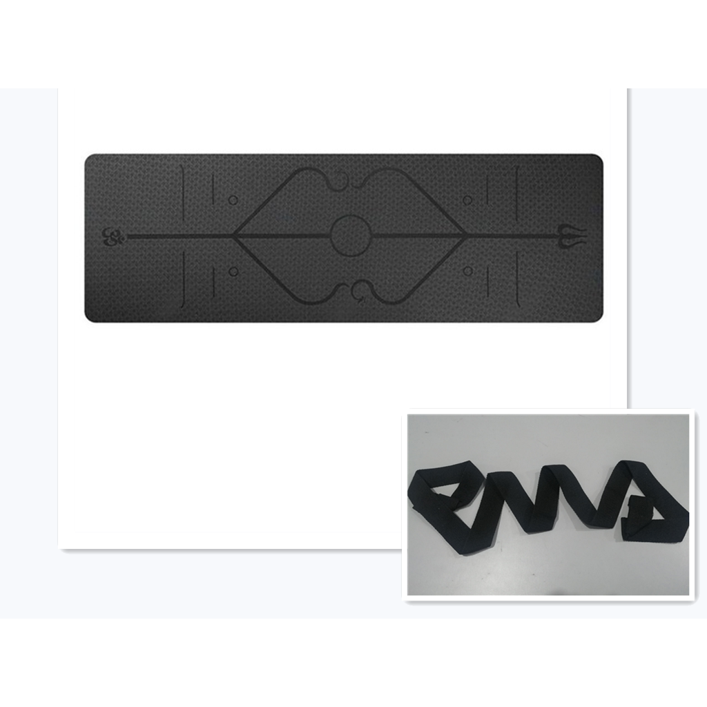 Non-Slip 6mm TPE Yoga Mat with Body Alignment Lines