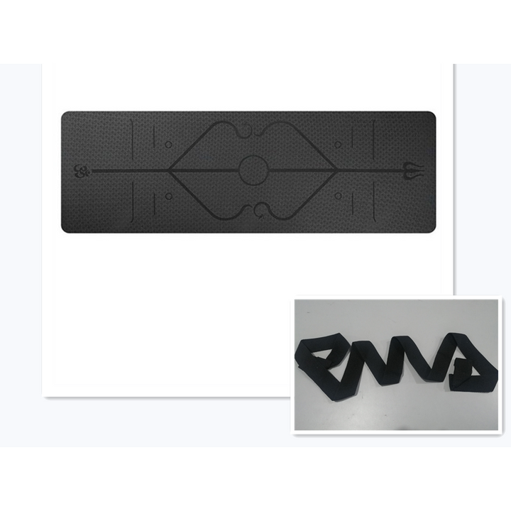 Non-Slip 6mm TPE Yoga Mat with Body Alignment Lines