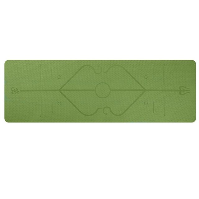 Non-Slip 6mm TPE Yoga Mat with Body Alignment Lines