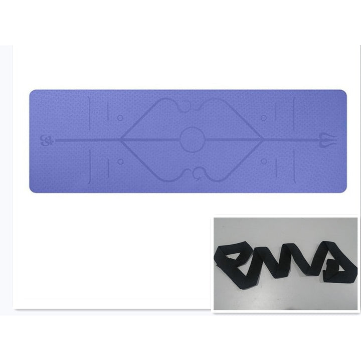 Non-Slip 6mm TPE Yoga Mat with Body Alignment Lines