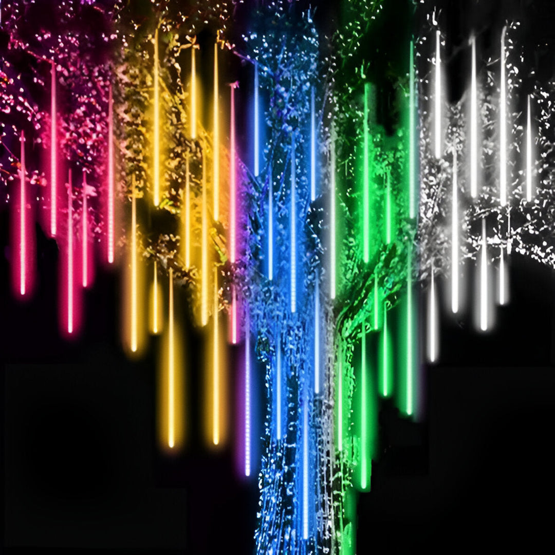 Snowfall LED Garland Lights with Meteor Shower Effect, Set of 8