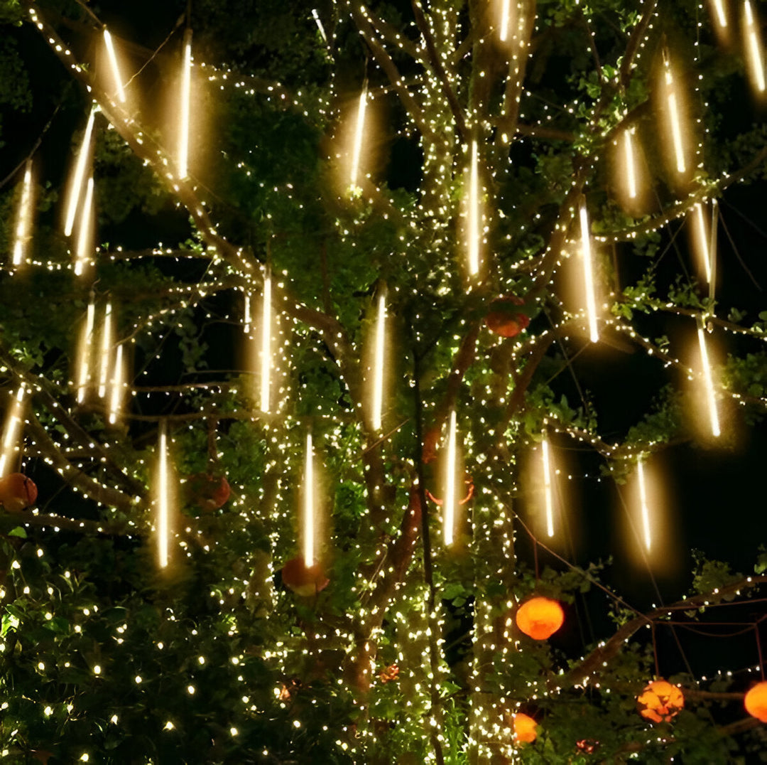 Snowfall LED Garland Lights with Meteor Shower Effect, Set of 8