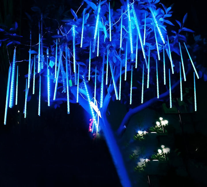 Snowfall LED Garland Lights with Meteor Shower Effect, Set of 8