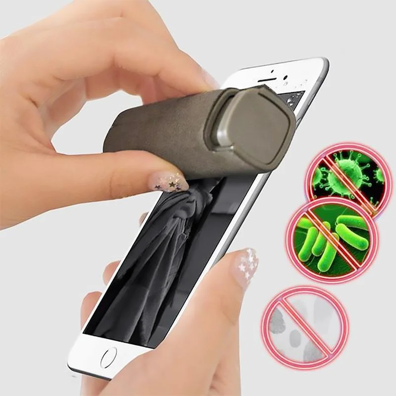 Pocket Screen Cleaner Spray with Built-In Microfiber Wiper