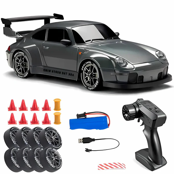 Hendrano™ Retro 4WD Drift RC Car with LED Lights and Swappable Tires