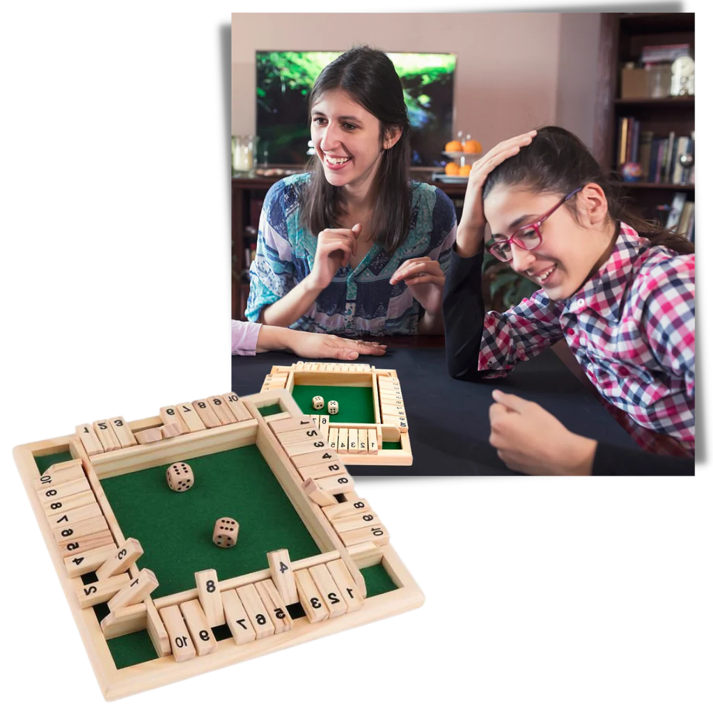 Wooden Dice Math Game for Kids and Adults – Shut the Tiles Fun