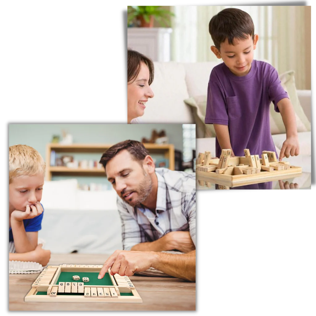 Wooden Dice Math Game for Kids and Adults – Shut the Tiles Fun