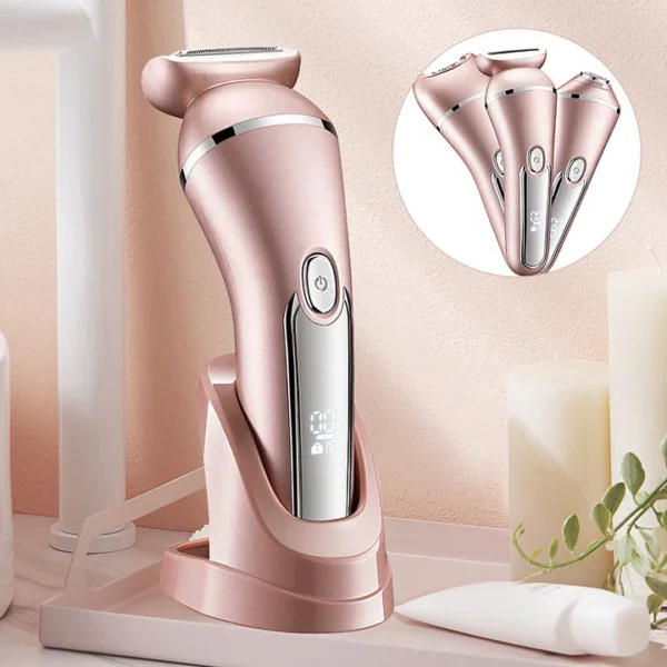 3-in-1 Waterproof Electric Shaver for Women, USB Rechargeable