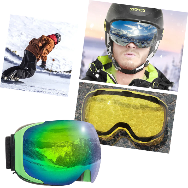 Magnetic Snow Goggles with 2 Polarized Interchangeable Lenses