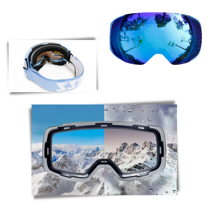 Magnetic Snow Goggles with 2 Polarized Interchangeable Lenses