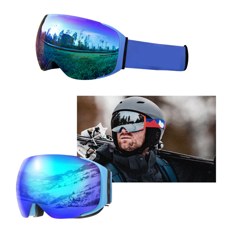 Magnetic Snow Goggles with 2 Polarized Interchangeable Lenses