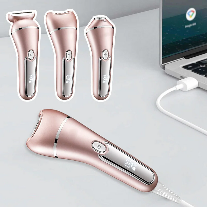 3-in-1 Waterproof Electric Shaver for Women, USB Rechargeable