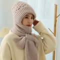 Hendrano™ Women's Windproof Knit Hat and Scarf with Built-In Ear Cover