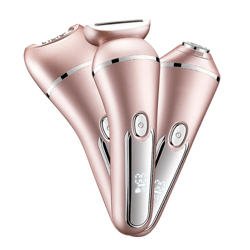 3-in-1 Waterproof Electric Shaver for Women, USB Rechargeable