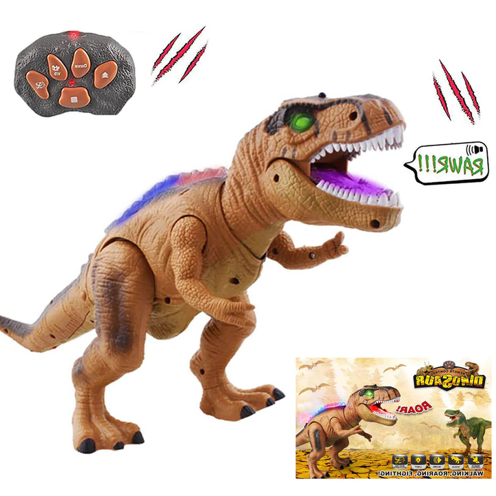 Remote Control T-Rex Dinosaur That Walks, Roars and Lights Up
