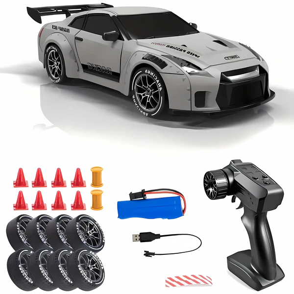 Hendrano™ Retro 4WD Drift RC Car with LED Lights and Swappable Tires