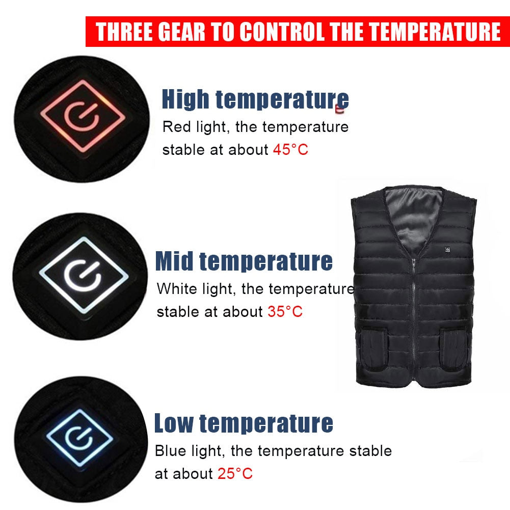 Hendrano™ Heated Cotton Vest with 5 Heating Zones