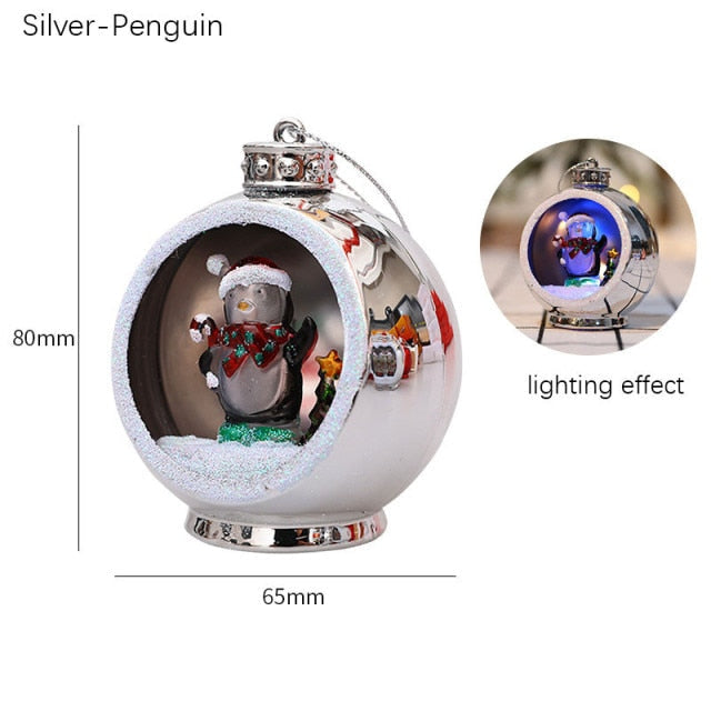 Hendrano™ Light-Up Christmas Ornament Ball with 3D Figure Inside