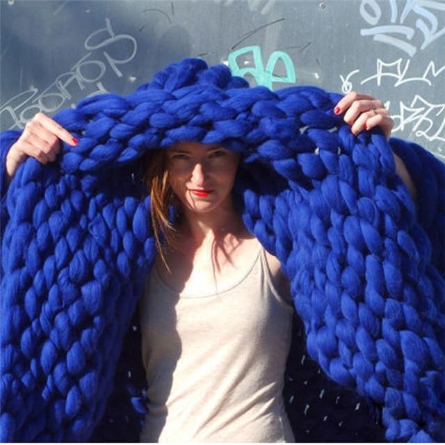 Handmade Chunky Knit Blanket with Ultra-Soft Texture