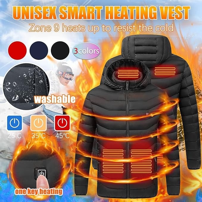 Hendrano™ Heated Puffer Jacket with Hood and 9 Heat Zones