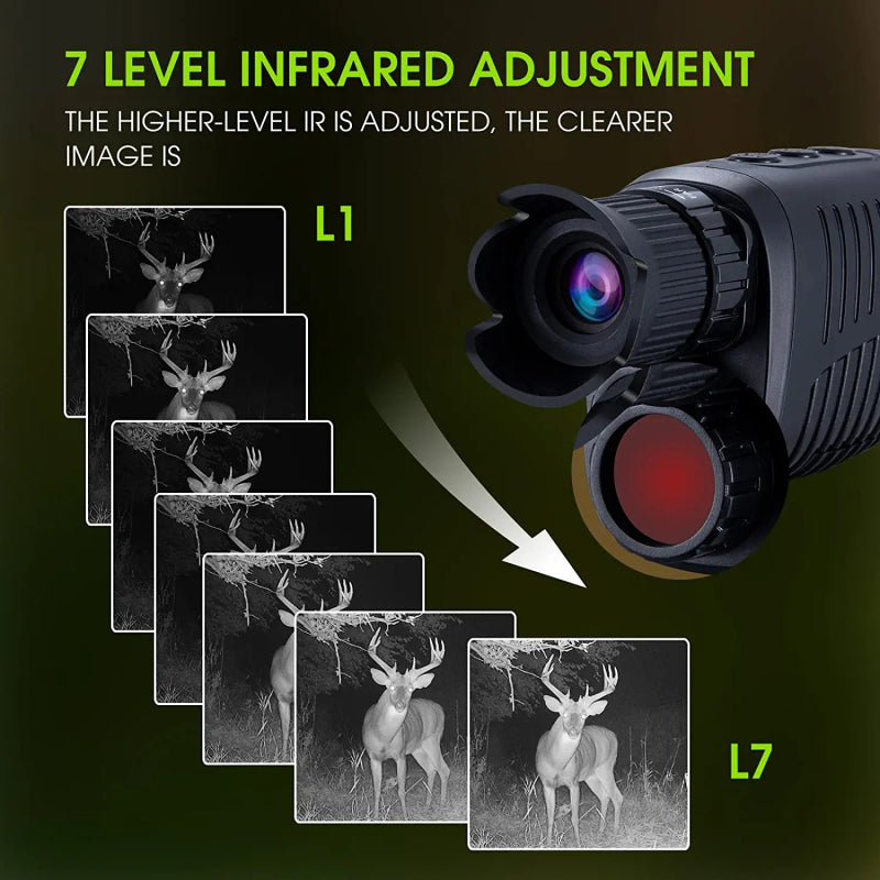 Compact Night Vision Monocular with 3x Optical Zoom and Infrared
