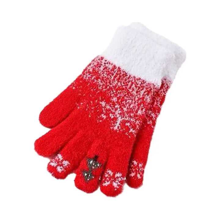 Hendrano™ Festive Fleece-Lined Convertible Fingerless Knit Gloves