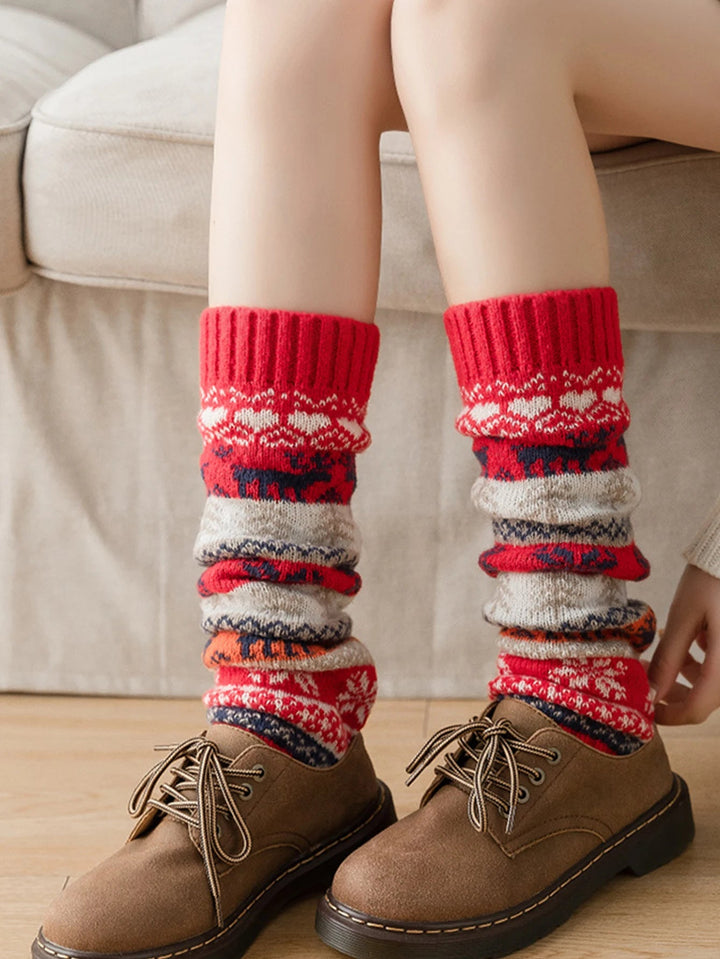 Snowflake Knit Leg Warmers – Soft, Breathable and Cozy