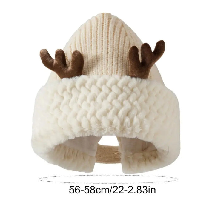 Hendrano™ Cozy Reindeer Antler Knit Hat – Warm Cotton Winter Beanie