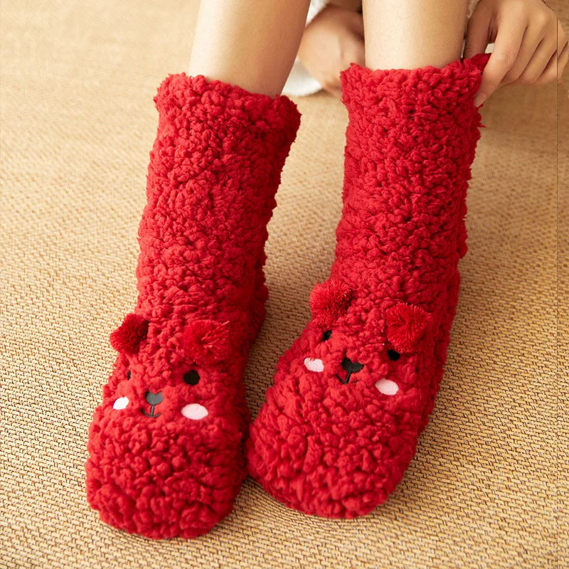 Hendrano™ Cute Bear Fleece Socks with Non-Slip Gripper Sole