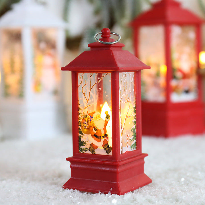 Swirling Glitter Christmas Lantern with Color-Changing LED