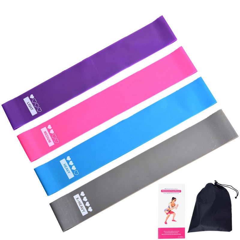 Resistance Bands Set with Four Levels and Carrying Pouch