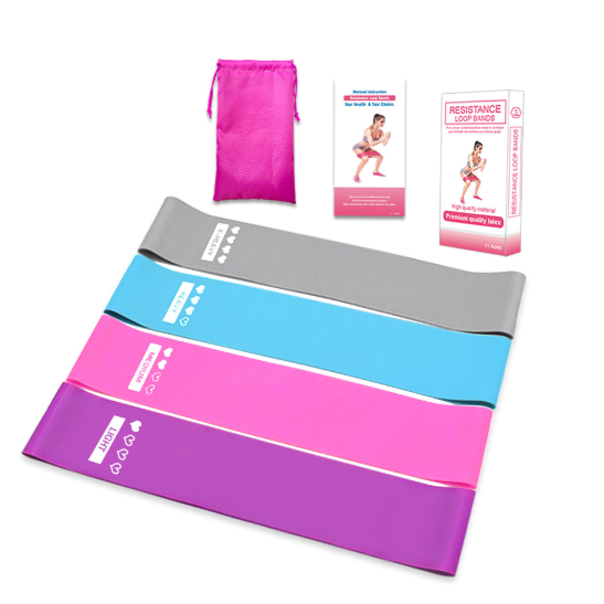 Resistance Bands Set with Four Levels and Carrying Pouch