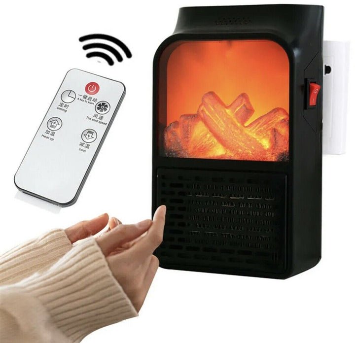 Hendrano™ Plug-In Flame Effect Heater with Remote Control and Timer