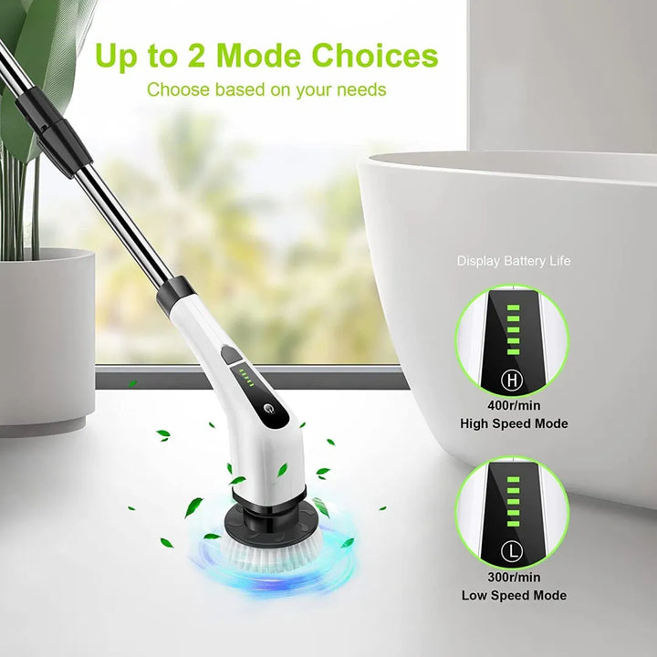 Cordless Electric Spin Scrubber with 7 Brush Heads