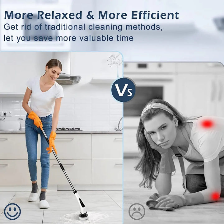 Cordless Electric Spin Scrubber with 7 Brush Heads