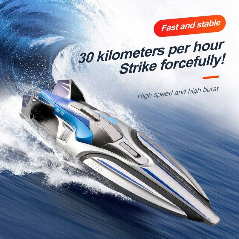 Hendrano™ High-Speed RC Boat with Twin Motors and LED Lights, 22 mph