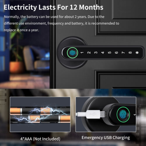Smart Fingerprint Door Lock with App Control and Passcode